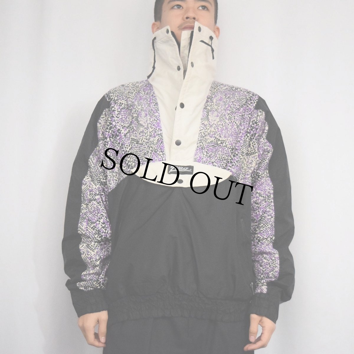 画像3: 80's〜 ZUBAZ パイソン柄 切り替えデザイン プルオーバージャケット XL (3)