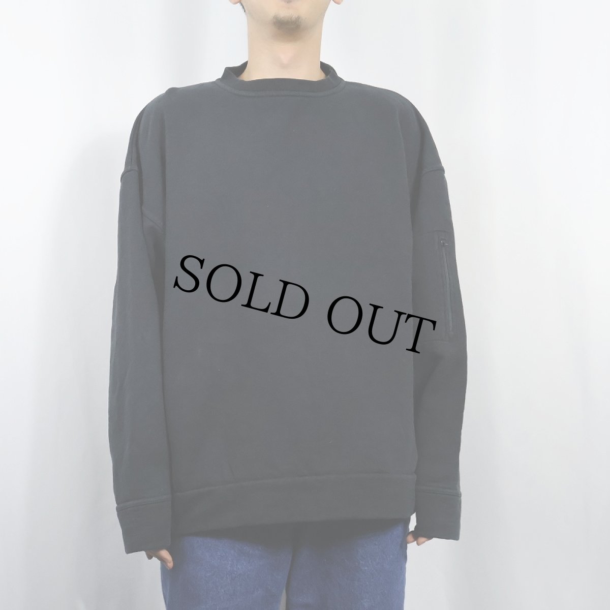 画像2: Marlboro アームポケット付き 無地スウェット BLACK XL (2)