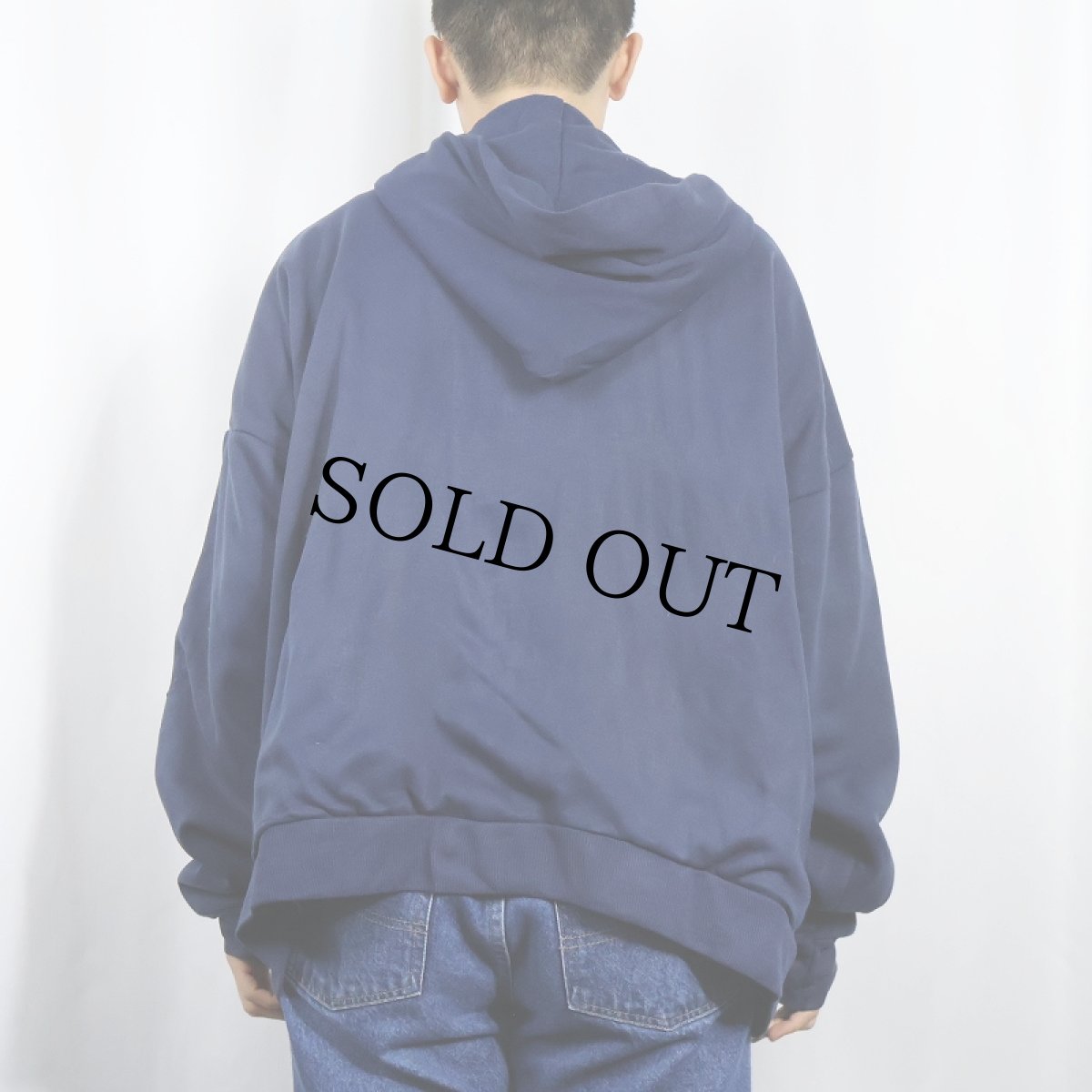 画像3: 80's southwest USA製 裏サーマル スウェットジップパーカー NAVY 3X (3)