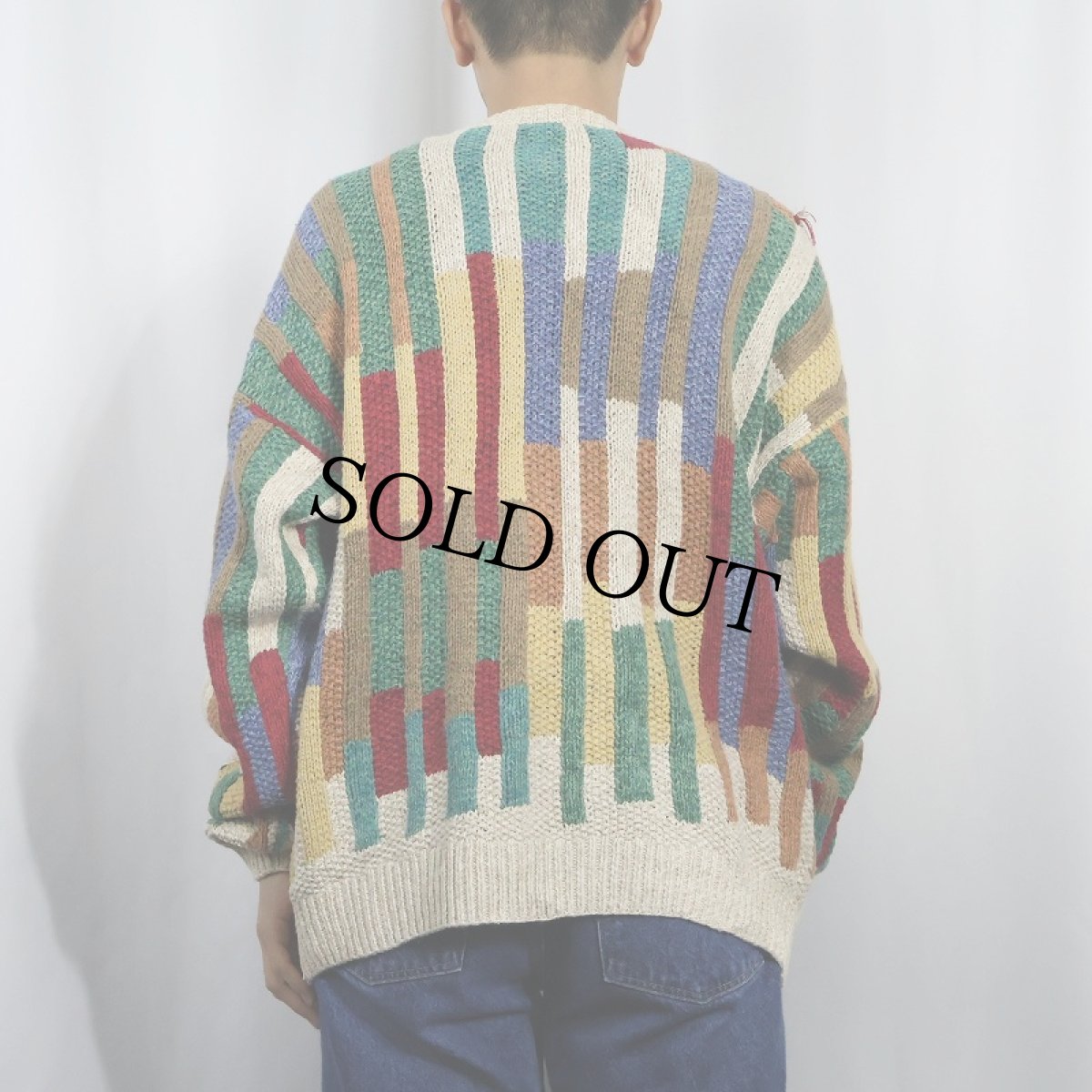 画像3: 90's Norm Thompson 柄編み ラミー×コットンニットセーター L (3)