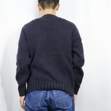画像3: 90's POLO Ralph Lauren ワッペン付き コットンニットセーター NAVY S (3)