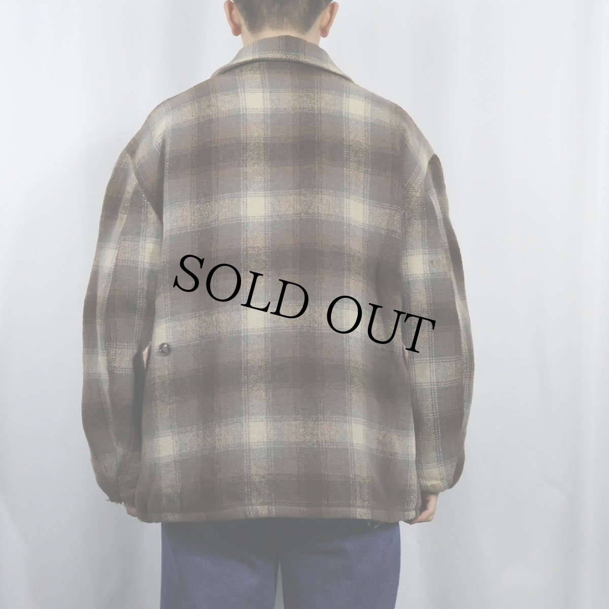 画像3: 60's Sir jac チェック柄 ウールスポーツジャケット (3)