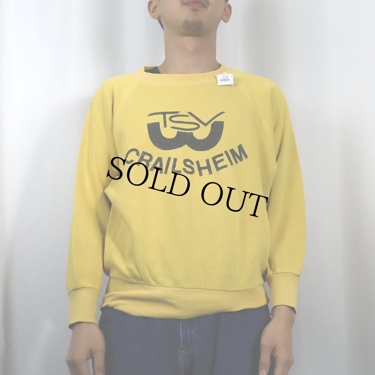 画像2: 70〜80's "TSV CRAILSHEIM" フロッキープリント ラグランスウェット (2)