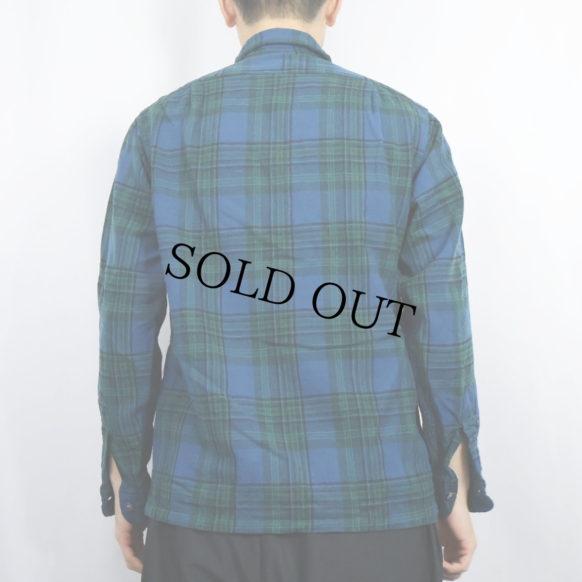 画像3: 60's Pendleton チェック柄 オープンカラーウールシャツ M (3)