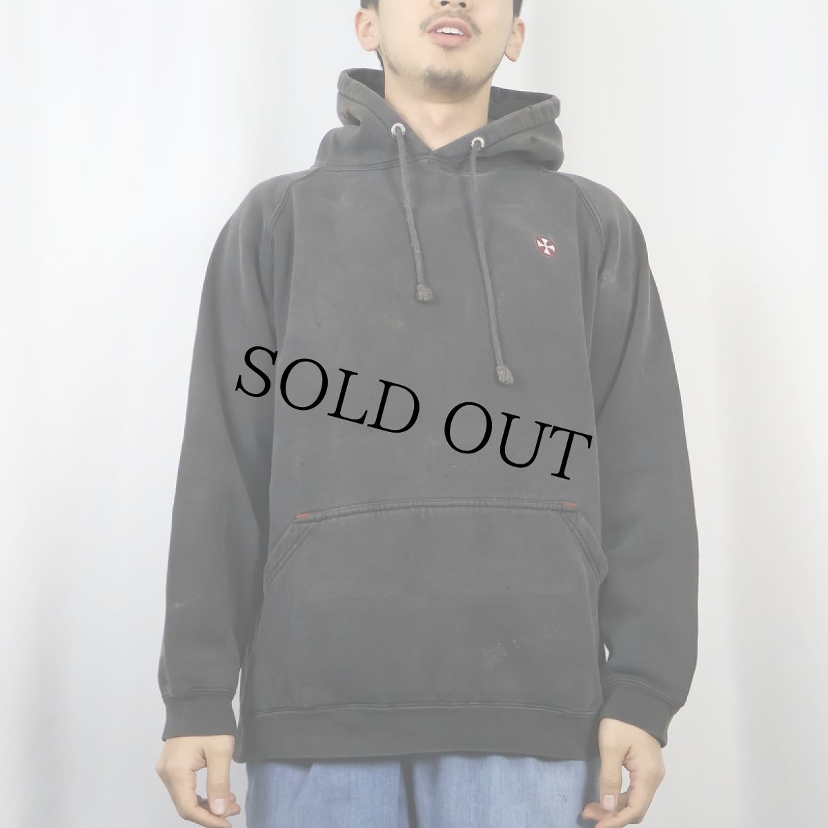 画像3: 90's〜 INDEPENDENT スケートブランド プリントスウェットフーディ BLACK (3)