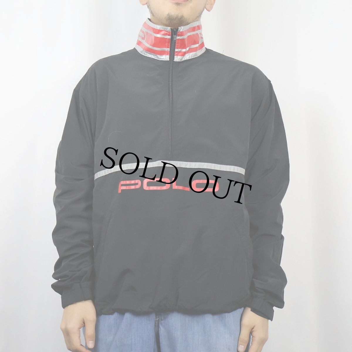 画像4: POLO Ralph Lauren ハーフジップ ナイロンジャケット BLACK L (4)