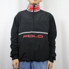 画像4: POLO Ralph Lauren ハーフジップ ナイロンジャケット BLACK L (4)