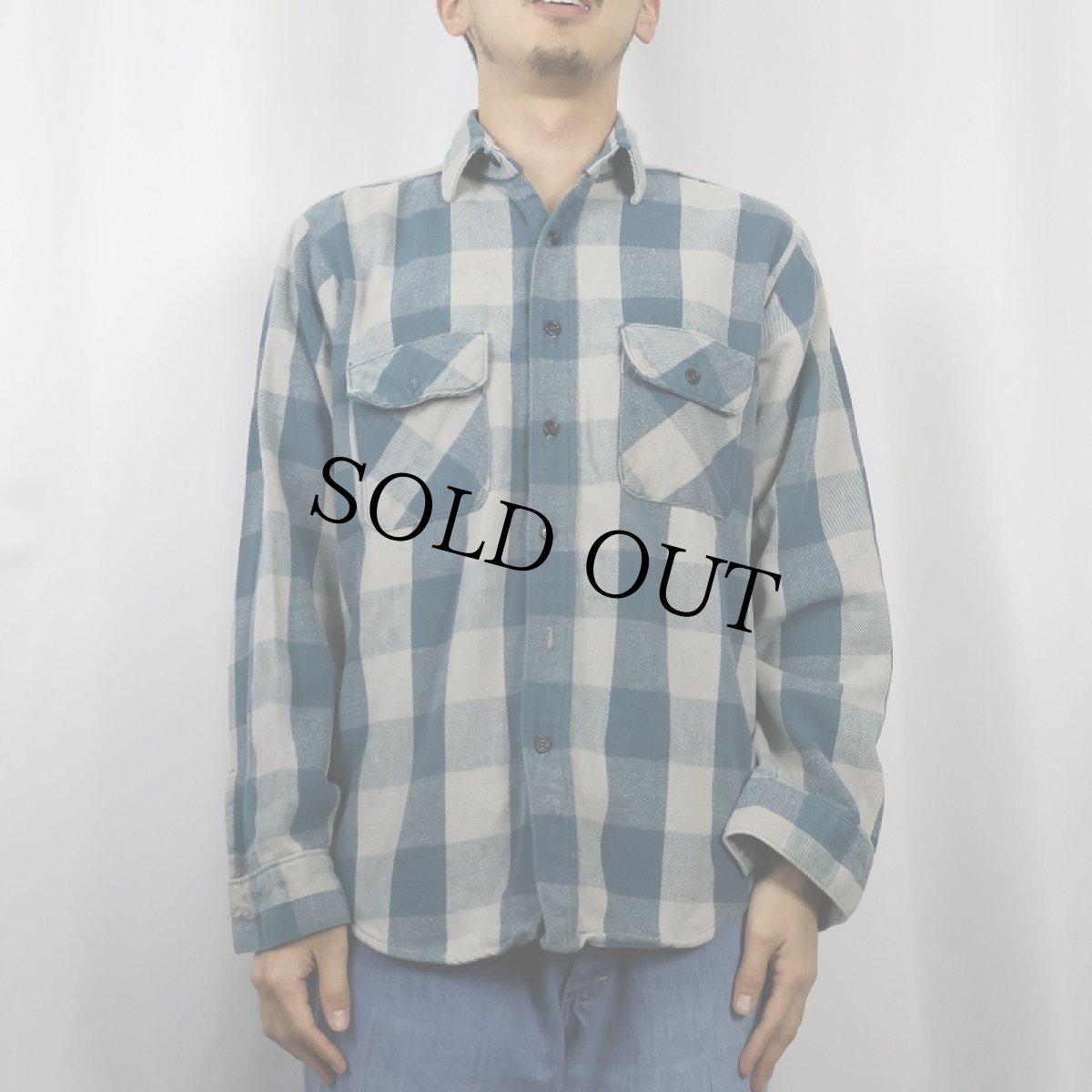 画像2: 70〜80's FIVE BROTHERS USA製 バッファローチェック柄 ヘビーネルシャツ M (2)