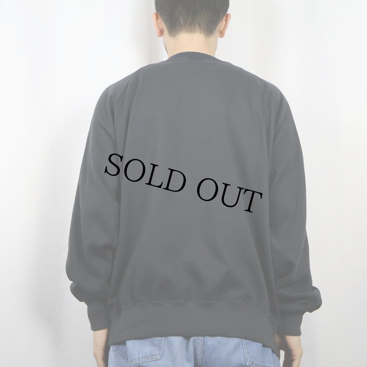 画像3: 80's NIKE 銀タグ ロゴプリント ラグランスウェットフーディ BLACK XL (3)