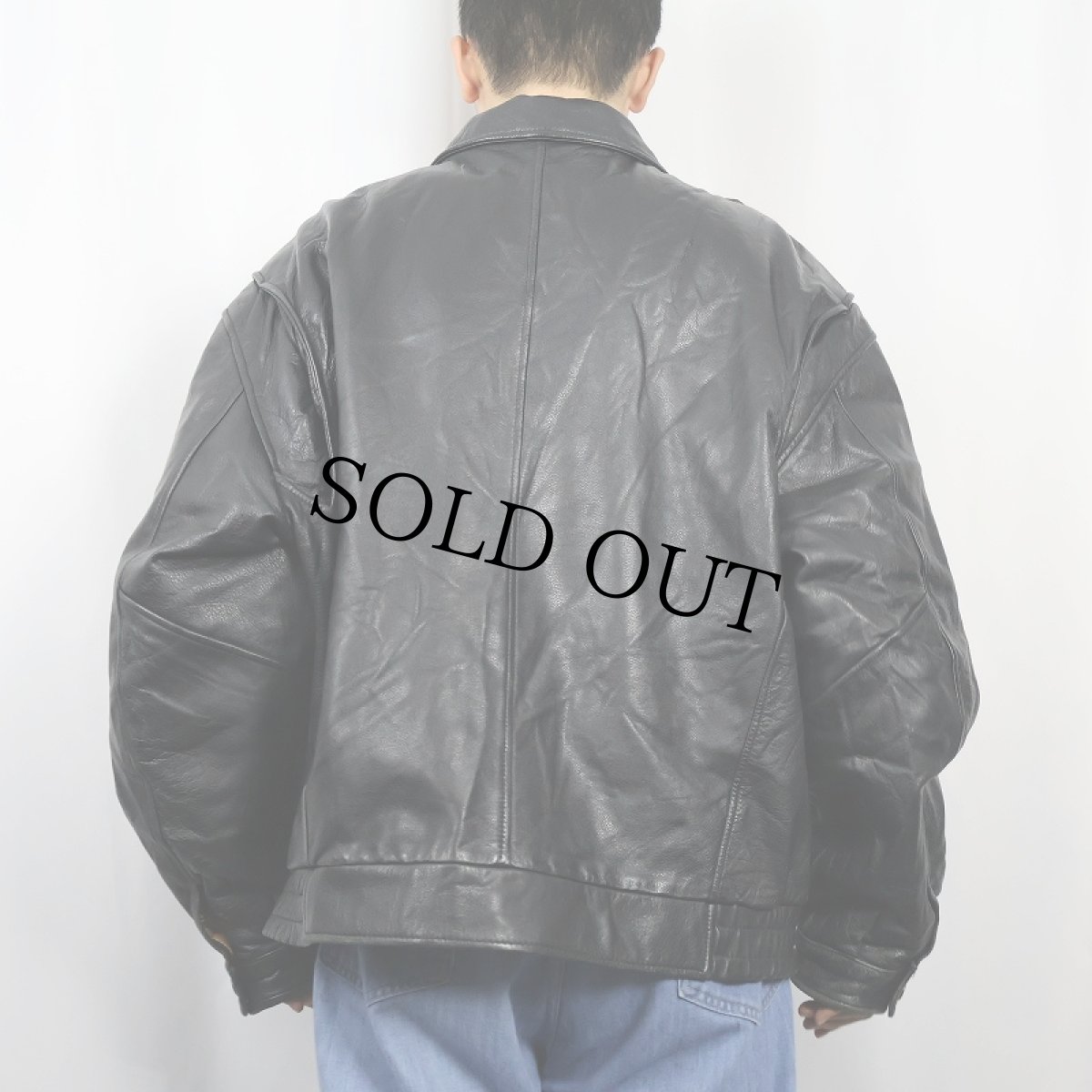 画像3: Linea Settantasette "A-2 TYPE" フライトレザージャケット BLACK SIZE54 (3)