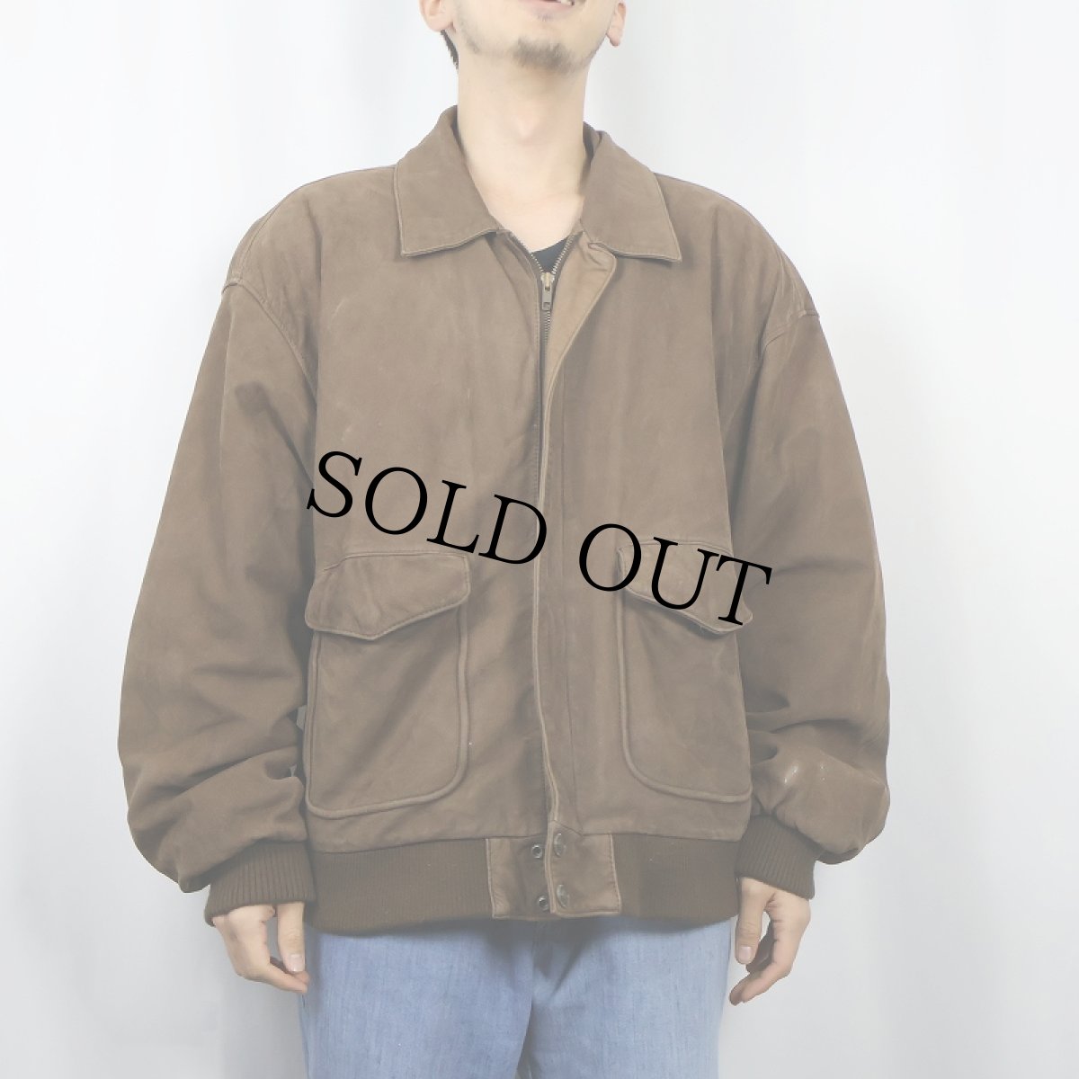 画像2: 90's〜 ADVENTURE BOUND "A-2 TYPE" フライトレザージャケット XL (2)