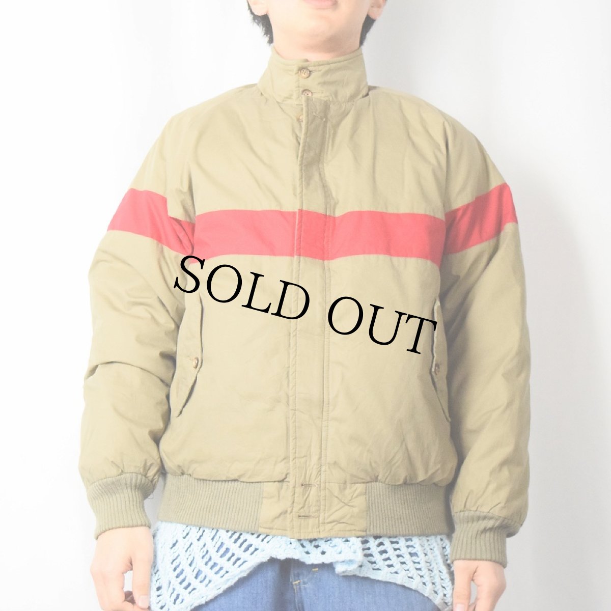 画像2: Brooks Brothers ラインデザイン スタンドカラーダウンジャケット M (2)