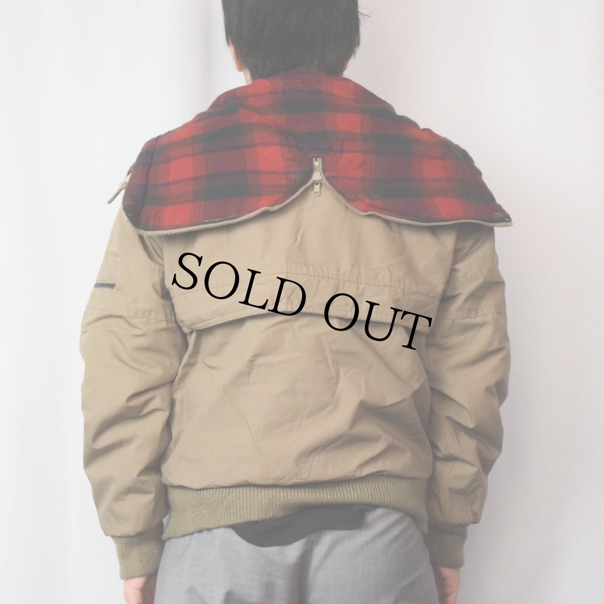 画像4: 80〜90's Northwest Territory 裏地チェック柄 ラビットフードジャケット S (4)