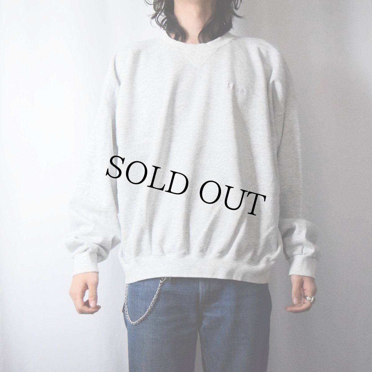 画像2: 90's DISCUS USA製 前V ロゴ刺繍スウェット XL (2)