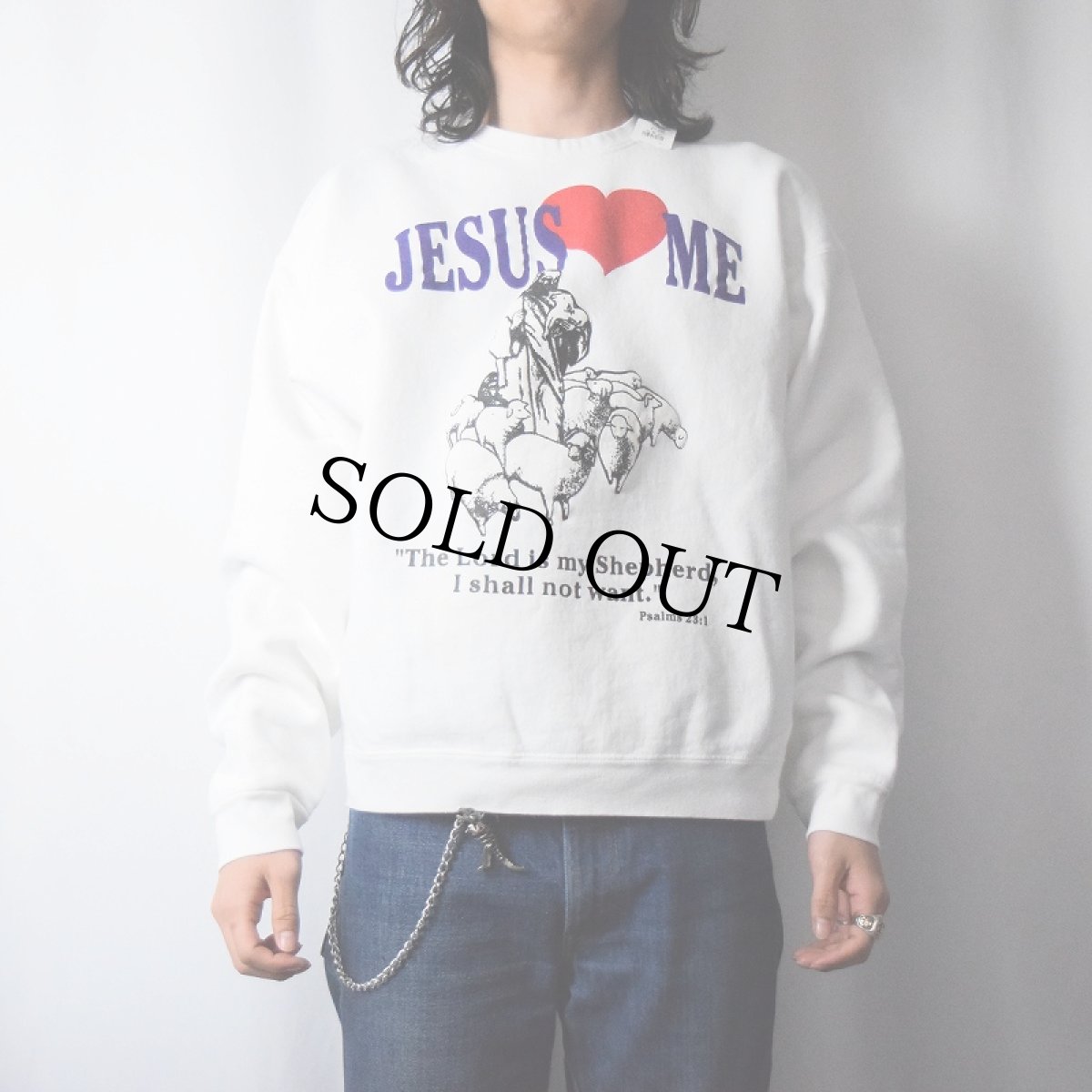 画像2: 90〜2000's "JESUS ME" ジーザスプリントスウェット XL (2)