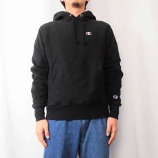 画像2: Champion REVERSE WEAVE 目付き スウェットフーディ BLACK S (2)