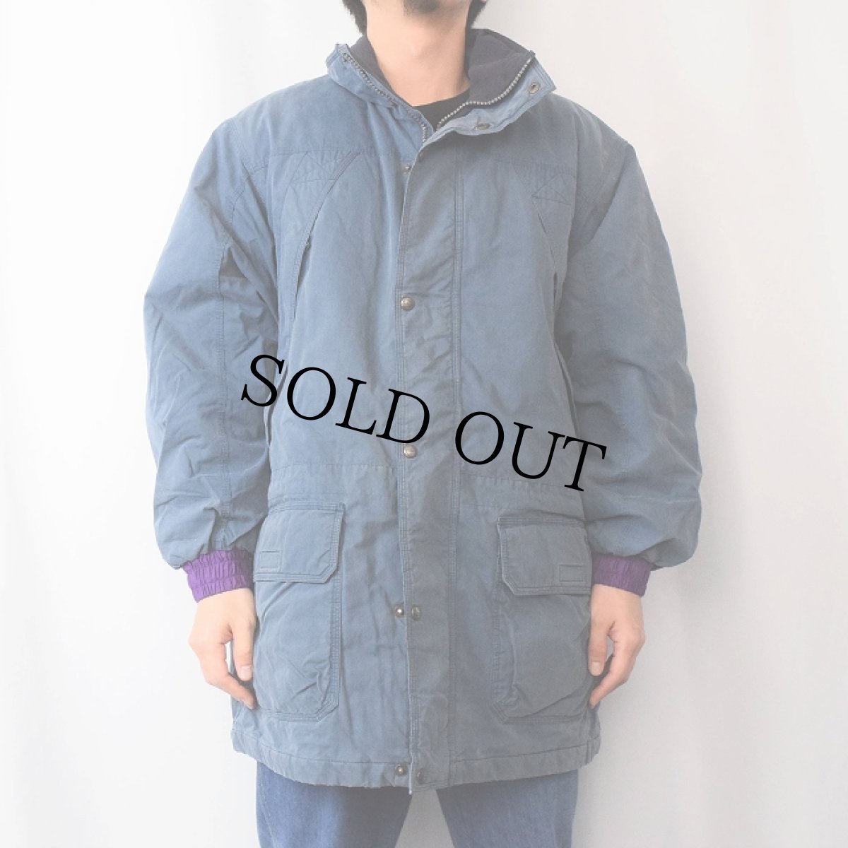 画像2: 80〜90's L.L.Bean フード付き ボアライナー コットン×ナイロン マウンテンパーカー L (2)