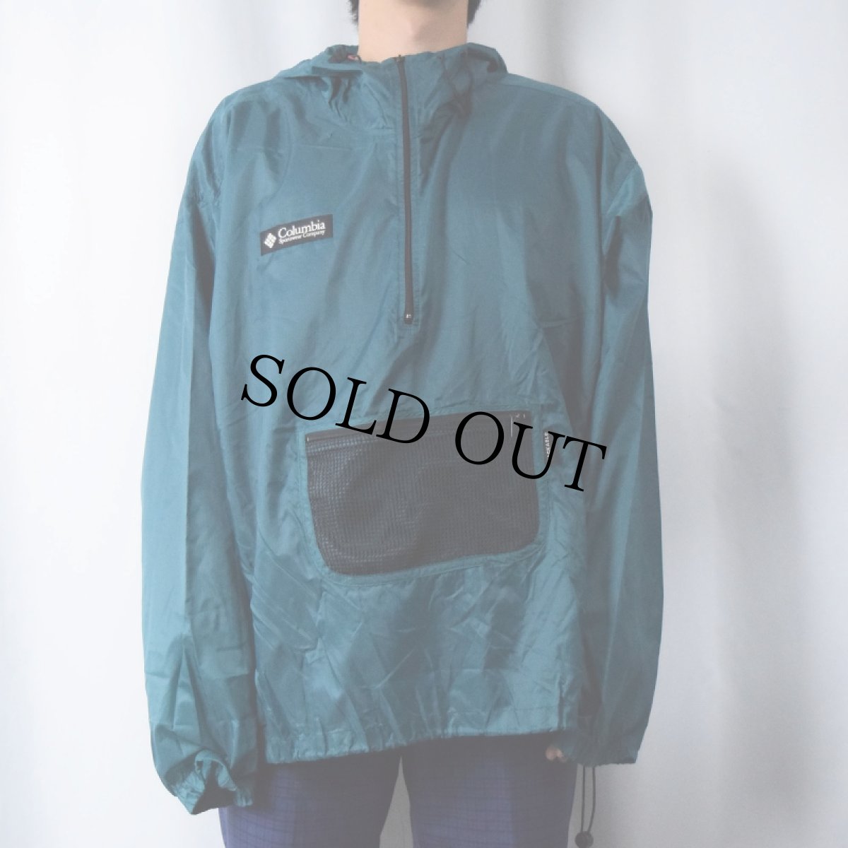 画像2: 90's Columbia パッカブル ナイロンアノラックパーカー XL (2)