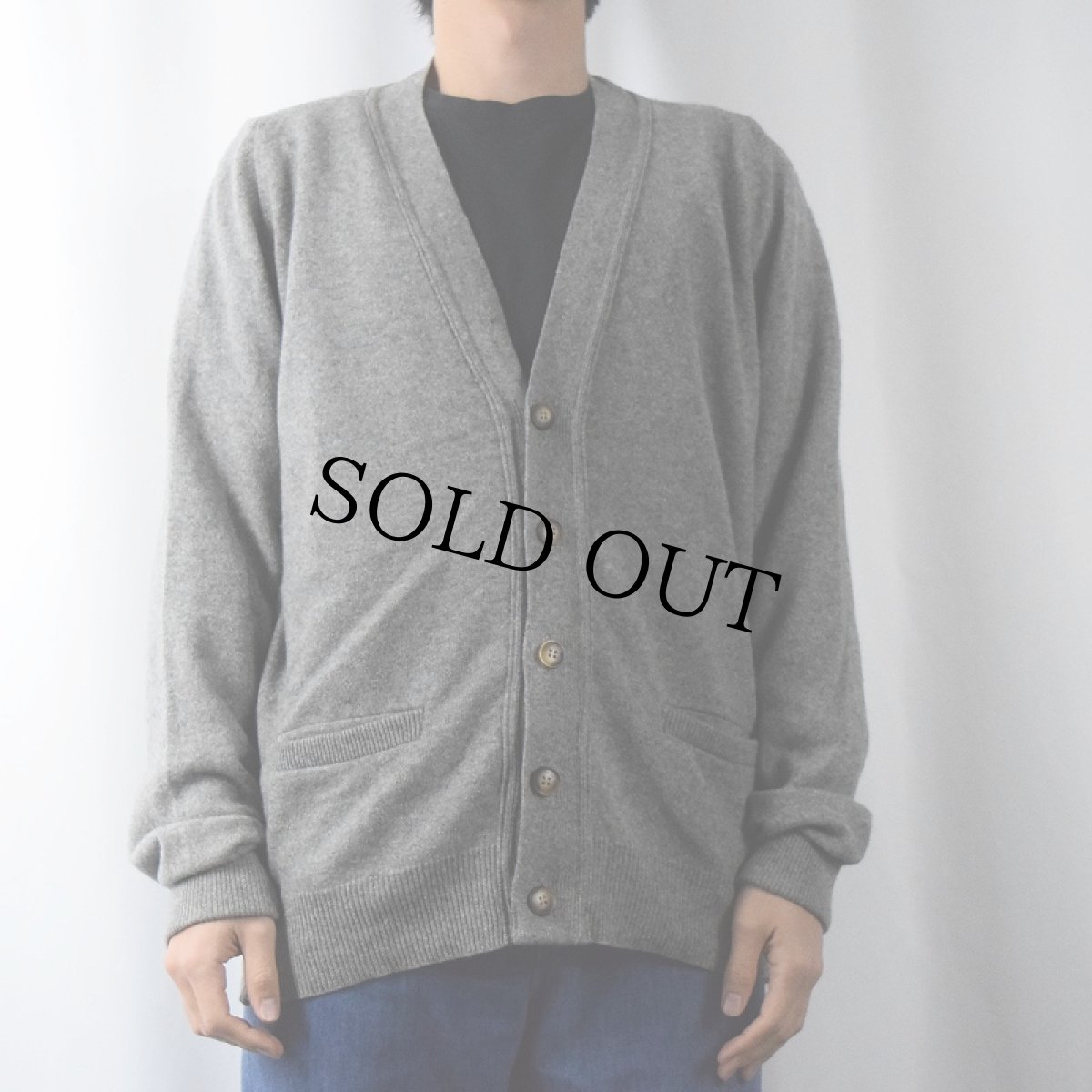 画像2: 70〜80's BUCKS COUNTY USA製 カシミアニットカーディガン M (2)