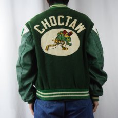 画像4: 80's TROPHY JACKETS USA製 パッチ付き メルトンウール×レザー スタジャン (4)