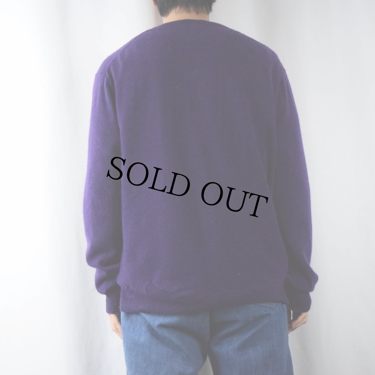 画像3: CLUB ROOM Ｖネック カシミアニットセーター L (3)