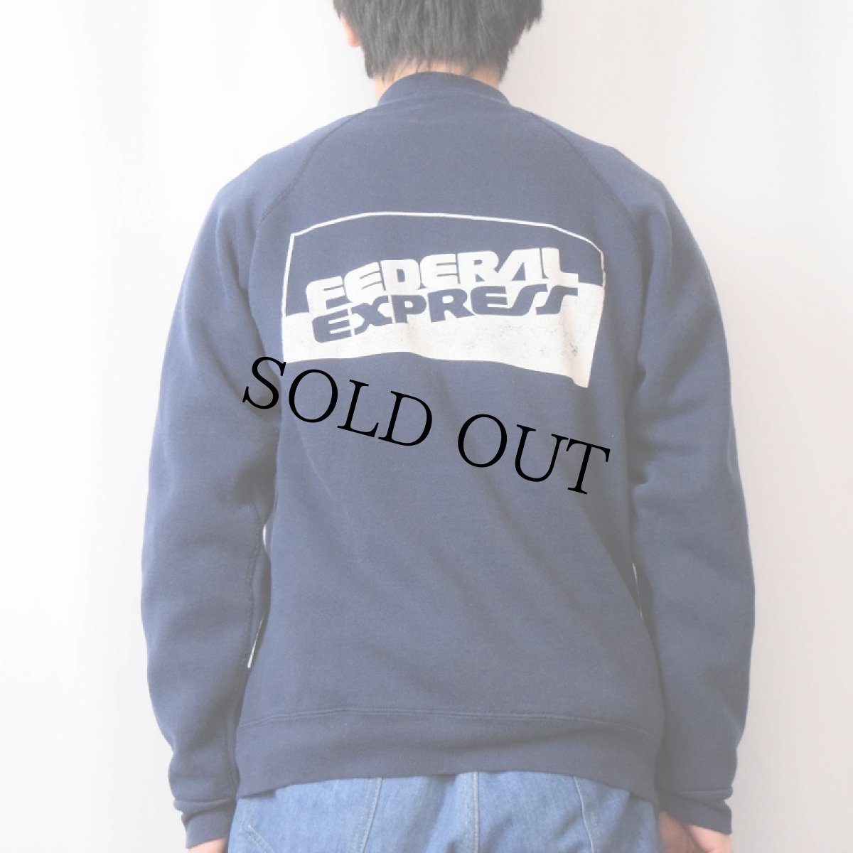 画像4: 90's FedEx USA製 "FEDERAL EXPRESS" 企業ロゴプリントスウェット NAVY L (4)