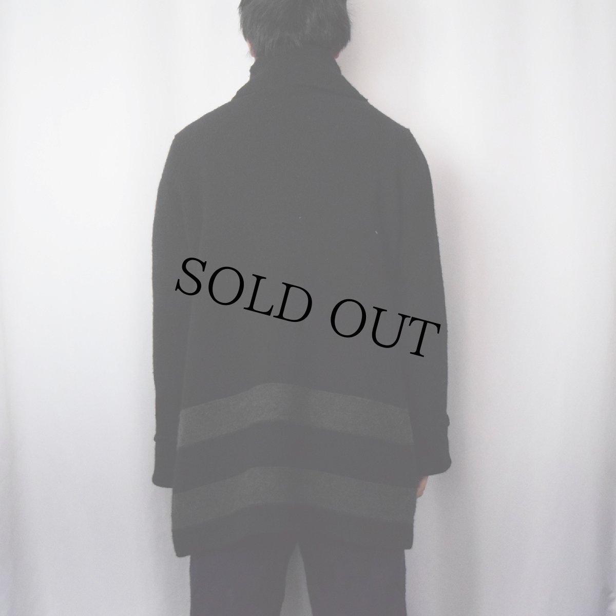 画像3: LAUREN Ralph Lauren ボーダー柄 ウールニットガウン L (3)