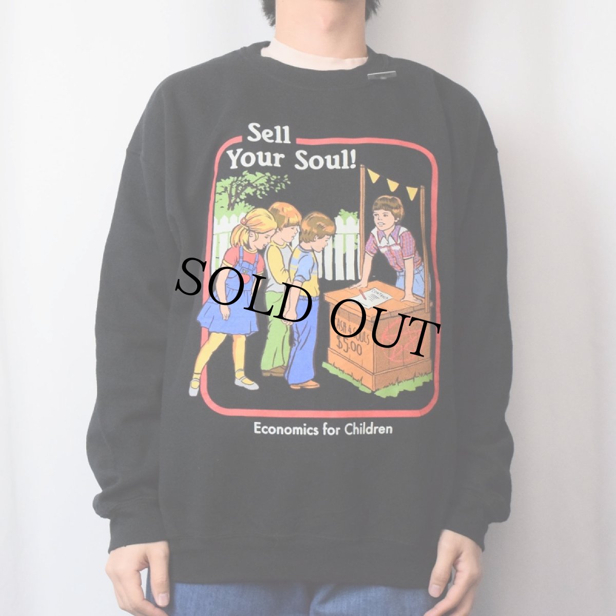 画像2: "Sell Your Soul!" イラストプリントスウェット BLACK L (2)