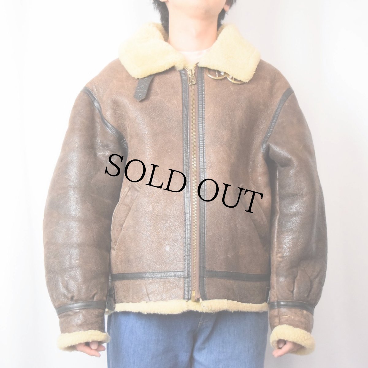 画像2: B-3 TYPE ムートンフライトジャケット SIZE42 (2)