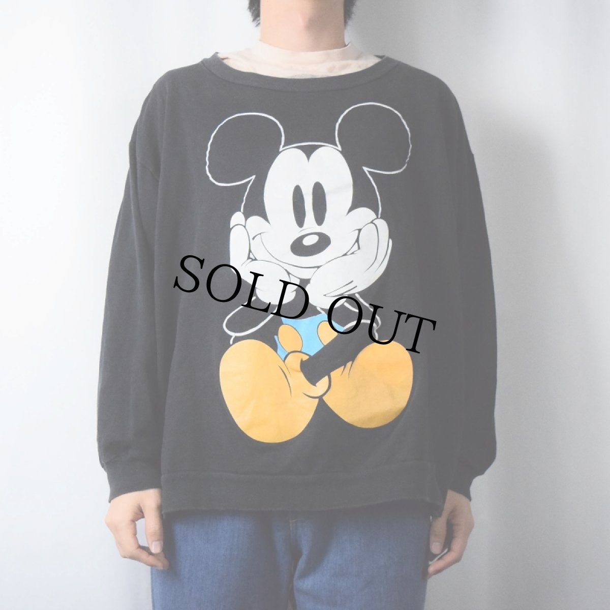 画像3: 90's MICKEY&CO. 青パンミッキー プリントスウェット BLACK (3)