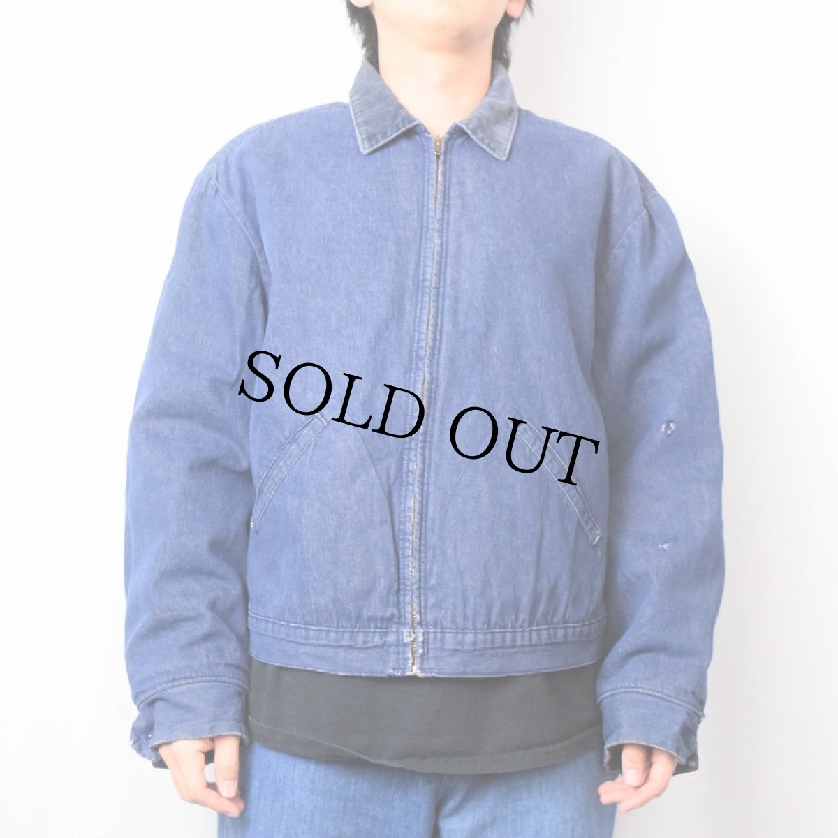 画像2: 70's Wrangler ブランケットライナー デニムジップジャケット SIZE46 (2)