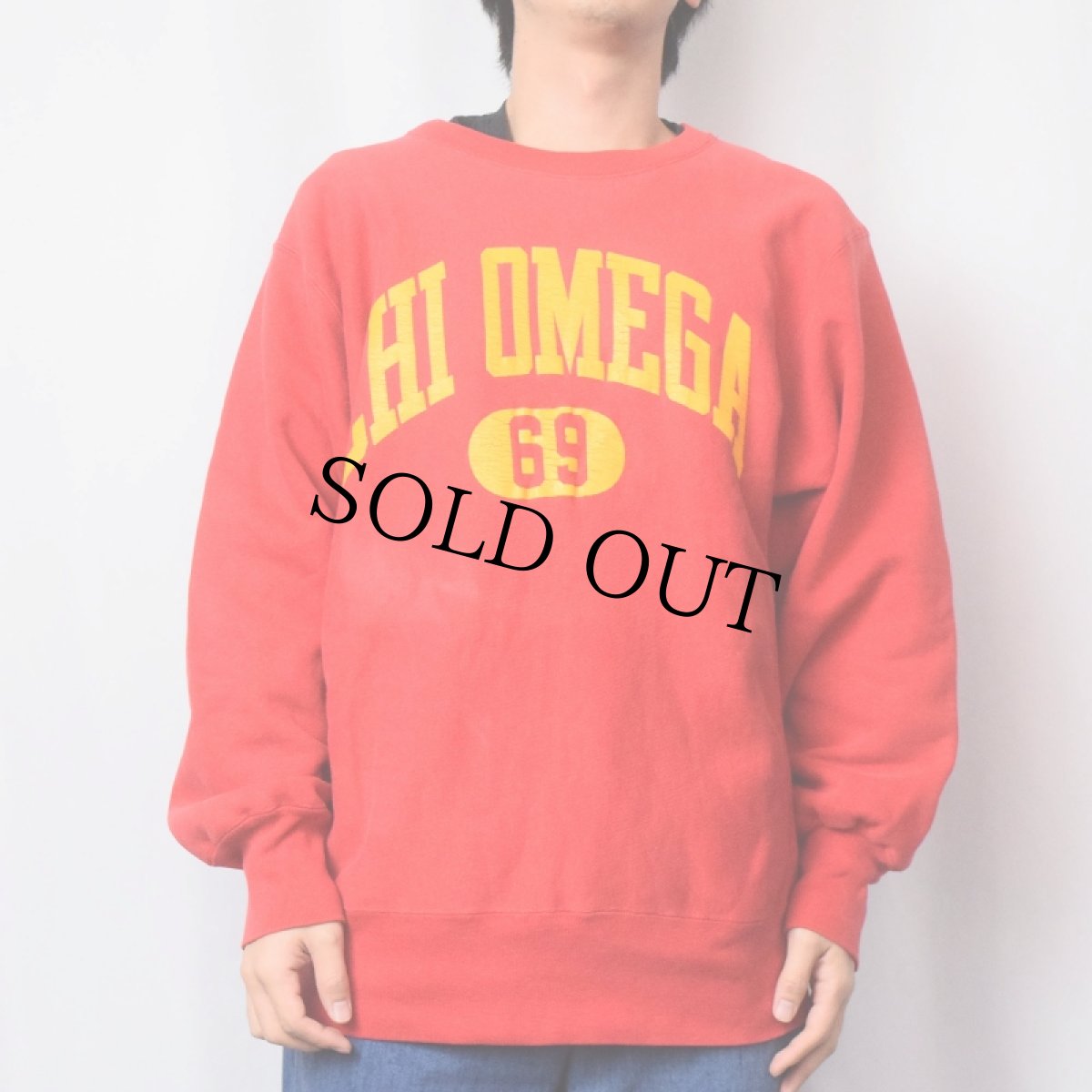 画像2: 80's Champion REVERSE WEAVE USA製 トリコタグ "CHI OMEGA 69" プリントスウェット L (2)