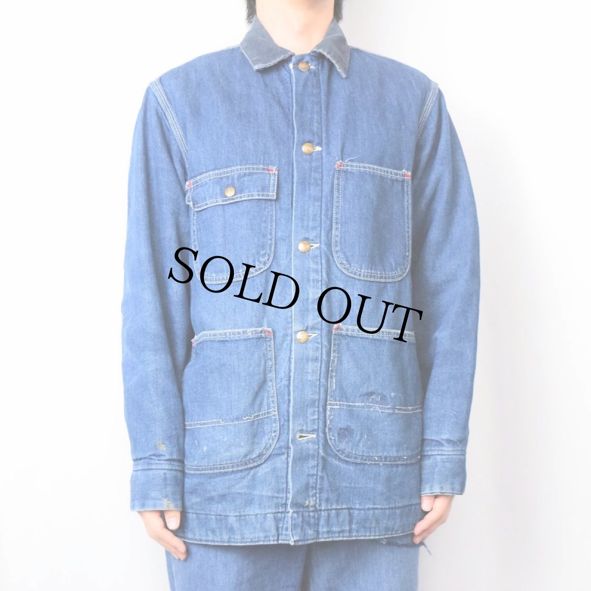 画像2: 70's Sears WORK'N LEISURE ブランケットライナー デニムカバーオール M (2)