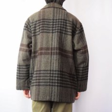 画像3: 90's Woolrich USA製 "SAMPLE" チェック柄 ウールチェスターコート L (3)