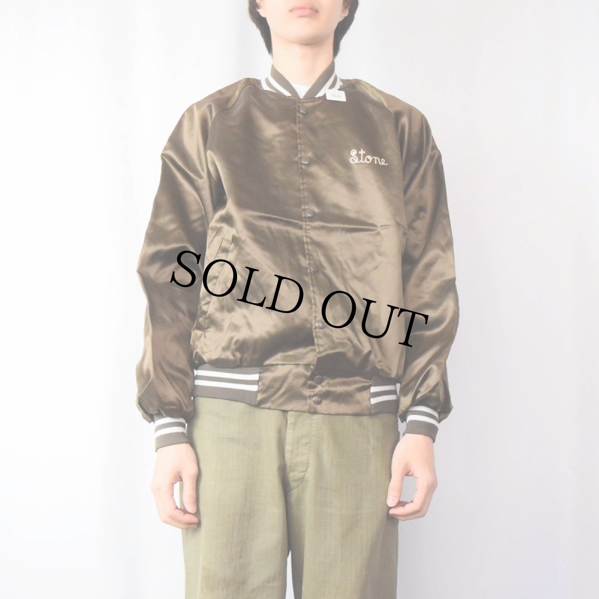 画像3: 90's HARTWELL USA製 チェーン刺繍 ナイロンスタジャン L (3)