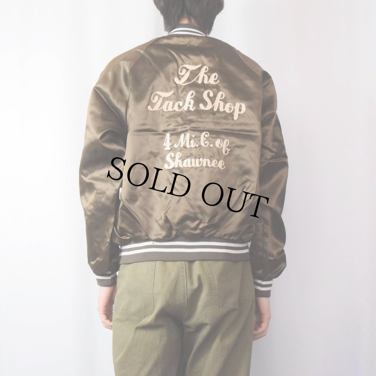 画像4: 90's HARTWELL USA製 チェーン刺繍 ナイロンスタジャン L (4)