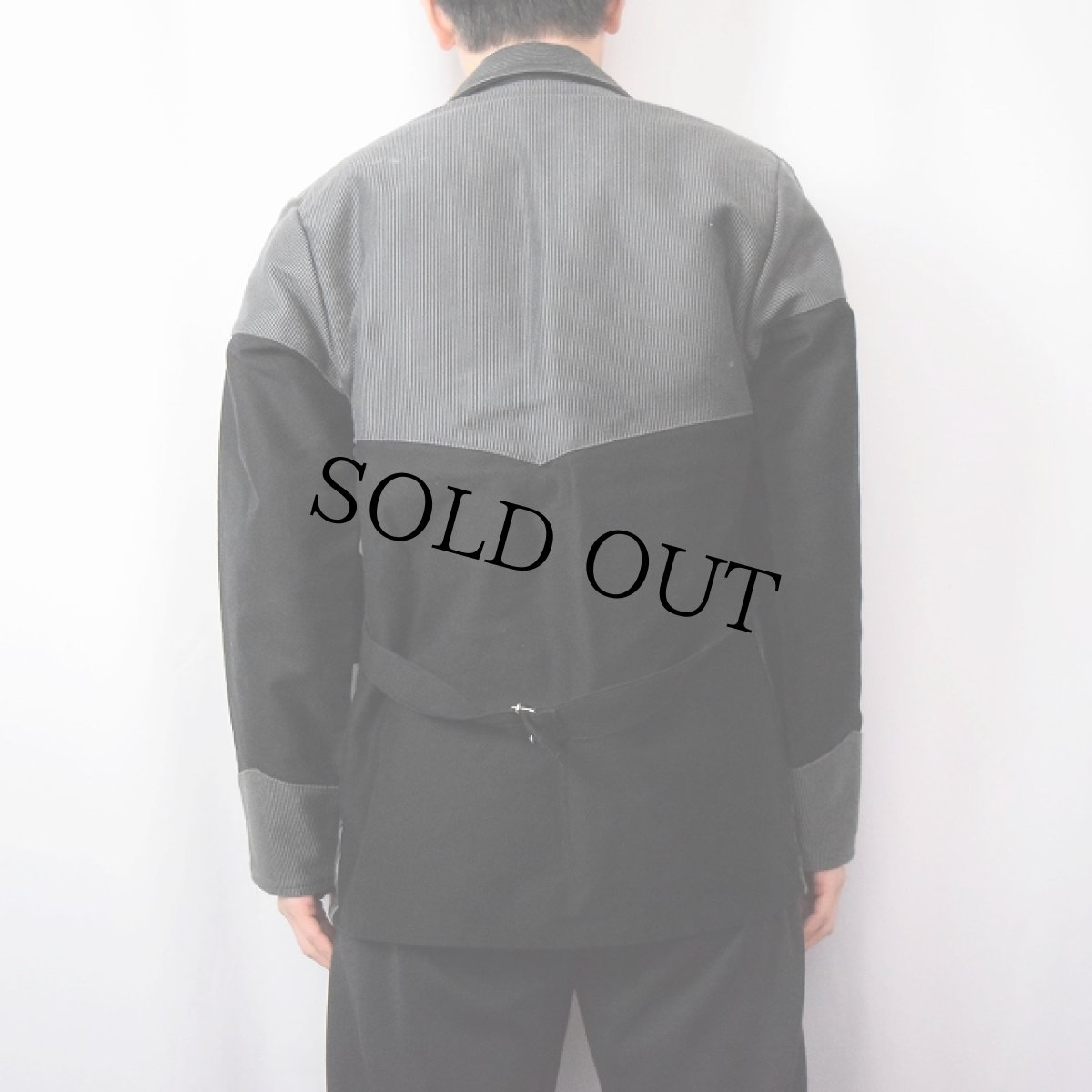 画像3: EURO ストライプ柄 切り替えデザイン モールスキンワークジャケット (3)