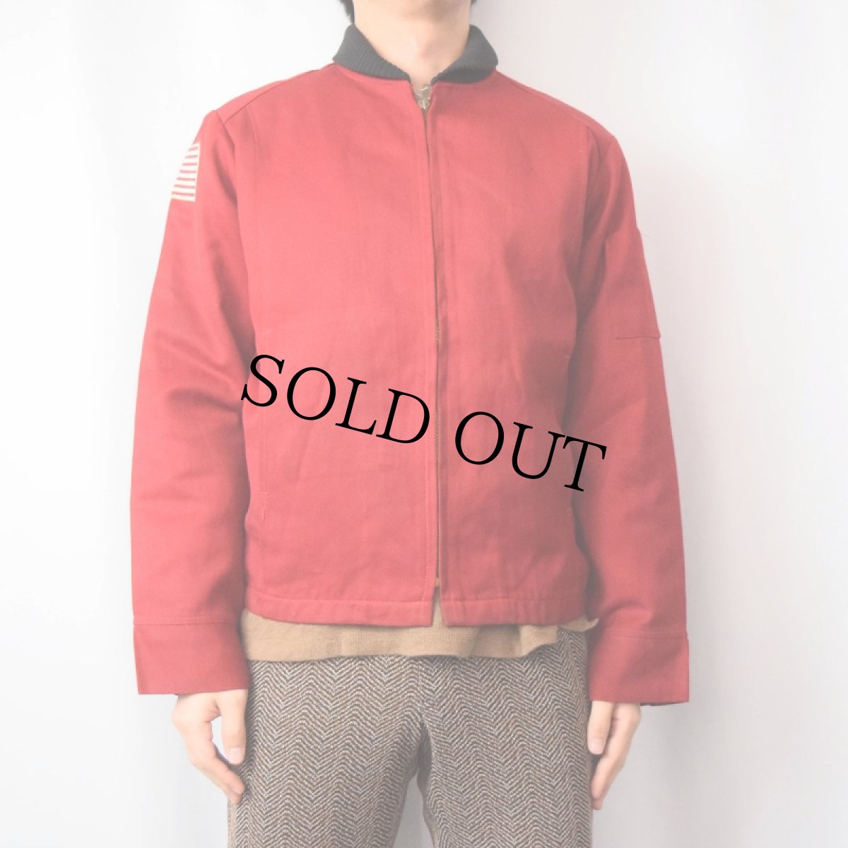 画像2: 60〜70's Unitog USA製 星条旗 キルティングライナー付き ワークジャケット SIZE42 REGULAR (2)