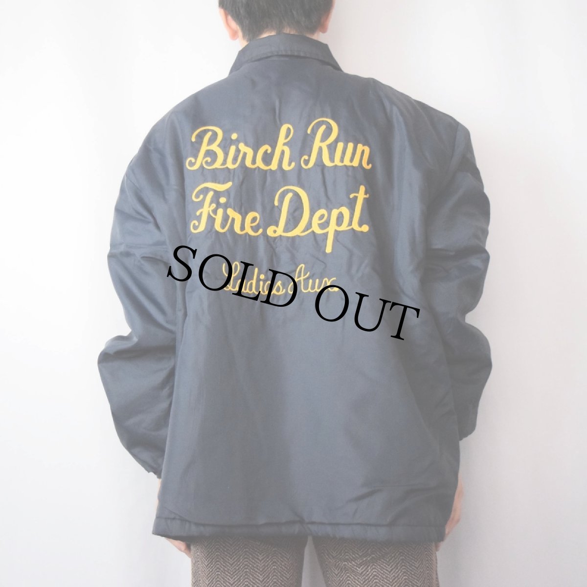 画像4: 80's F&C SPORTSWEAR "Birch Run Fire Dept" チェーン刺繍 ボアライナーコーチジャケット NAVY (4)