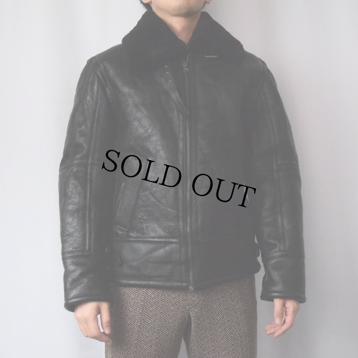 画像2: MUSH EDITIONS B-3 TYPE ムートンフライトジャケット BLACK XS (2)