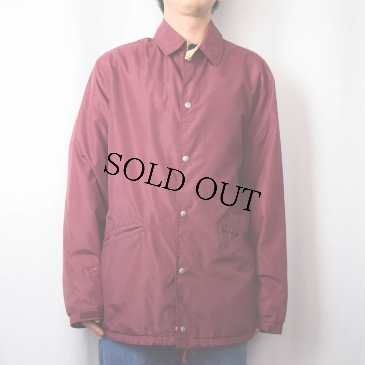 画像2: 90's L.L.Bean USA製 チンスト付き ナイロンコーチジャケット L (2)