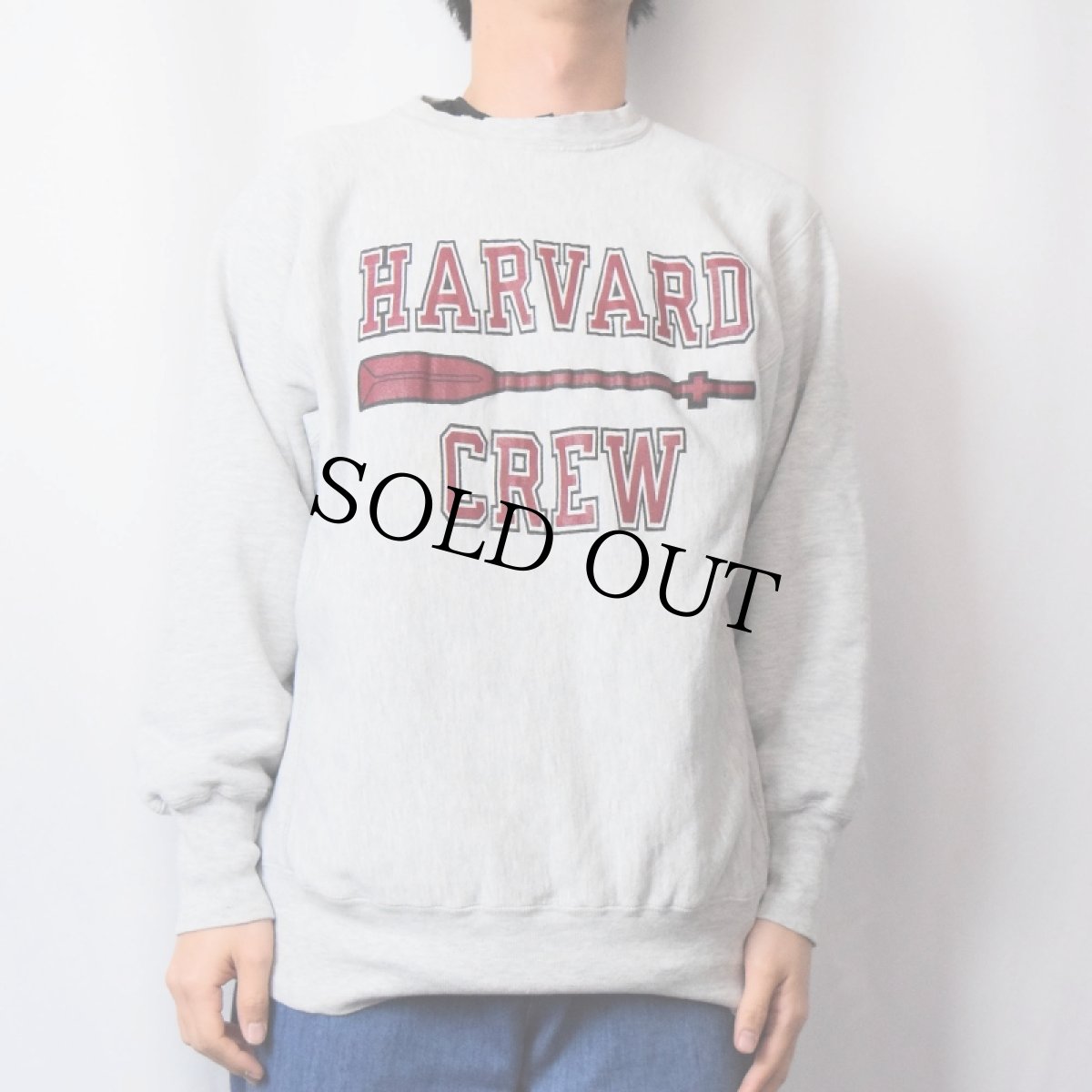 画像2: 90's Champion REVERSE WEAVE USA製 "HARVARD CREW" カレッジプリントスウェット XL  (2)