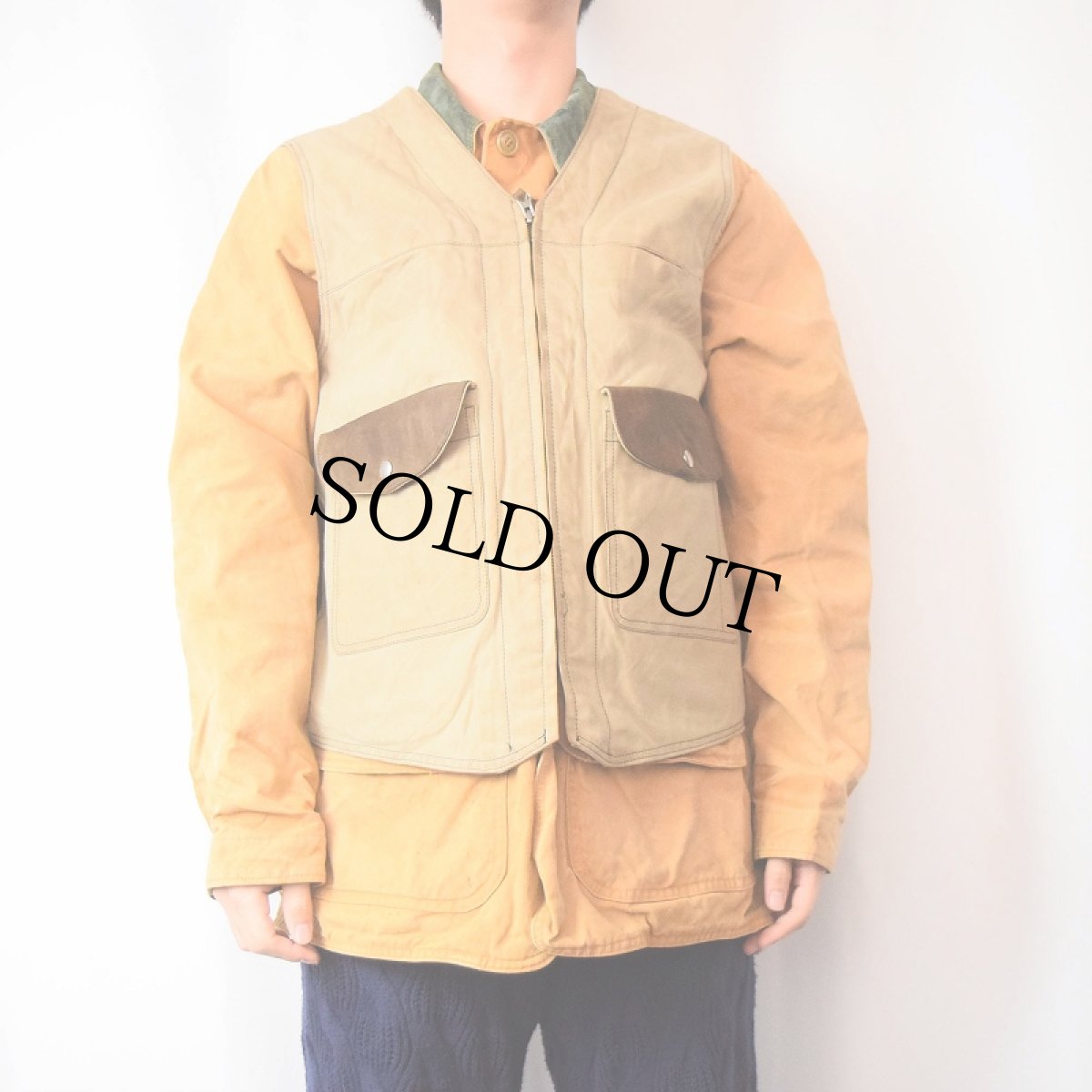 画像2: AUTHENTIC NRA GEAR レザー切り替えベスト SIZE46 (2)