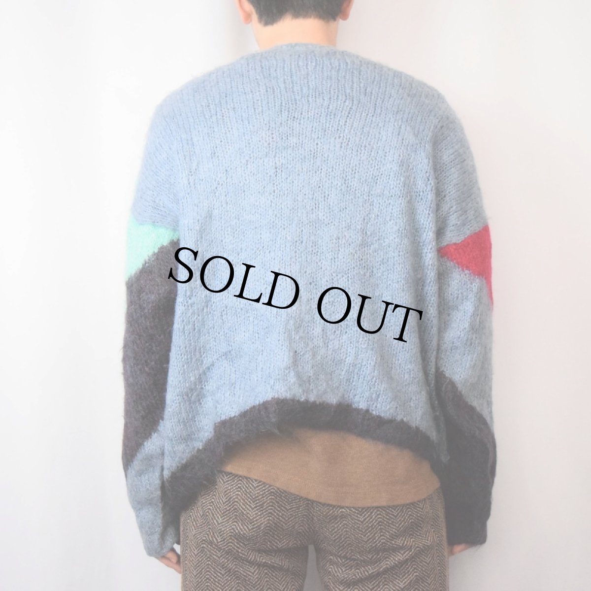 画像3: クレイジーパターン モヘアニットセーター (3)