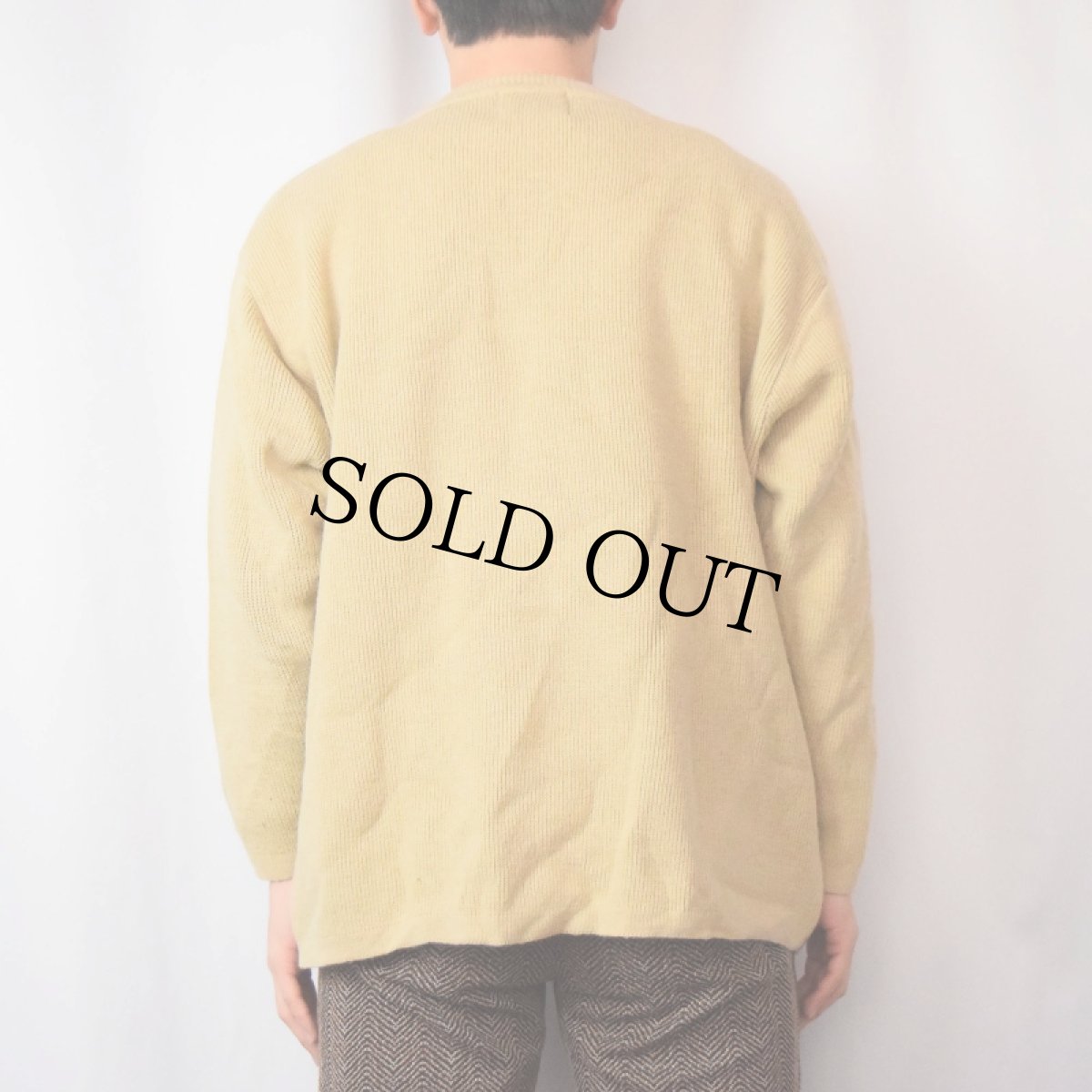 画像3: 2000's TOM and JERRY キャラクター ジャガード パッチ付き ユーロスキーニットセーター L (3)