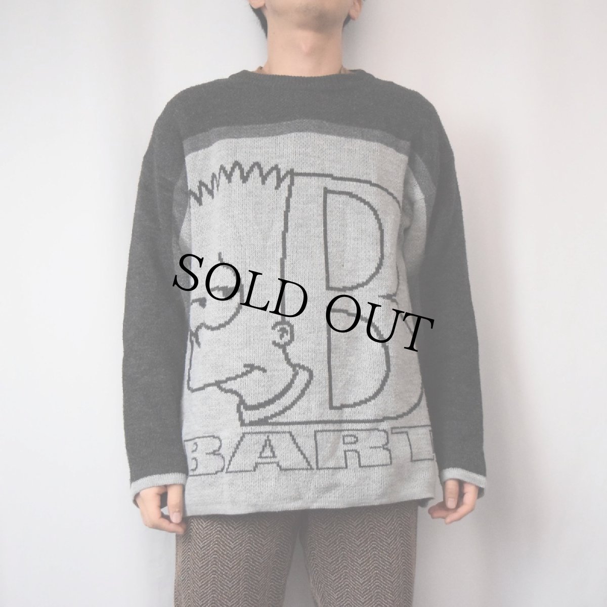 画像3: 2000's the SIMPSONS "BART" キャラクター ジャガード ユーロスキーニットセーター (3)