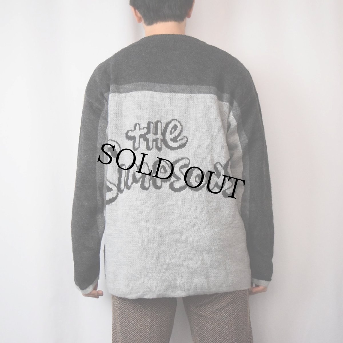 画像4: 2000's the SIMPSONS "BART" キャラクター ジャガード ユーロスキーニットセーター (4)