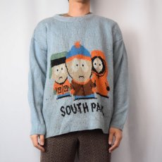 画像2: 2000's SOUTH PARK キャラクター ジャガード ユーロスキーニットセーター SIZE2 (2)