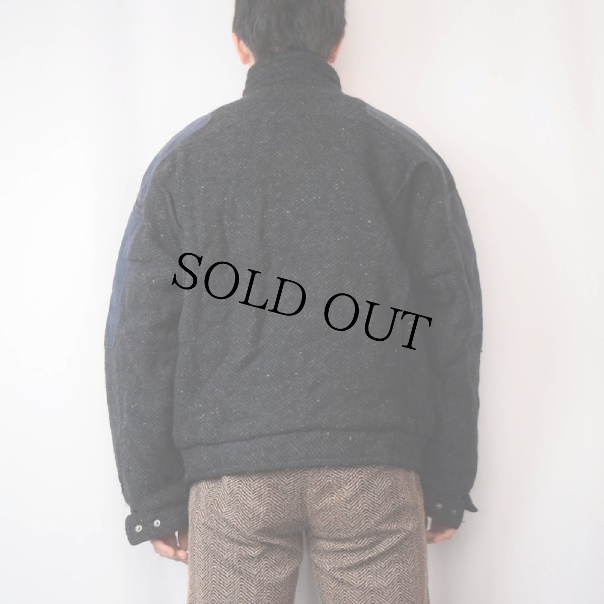 画像3: カラーネップ混 ウールジャケット BLACK (3)