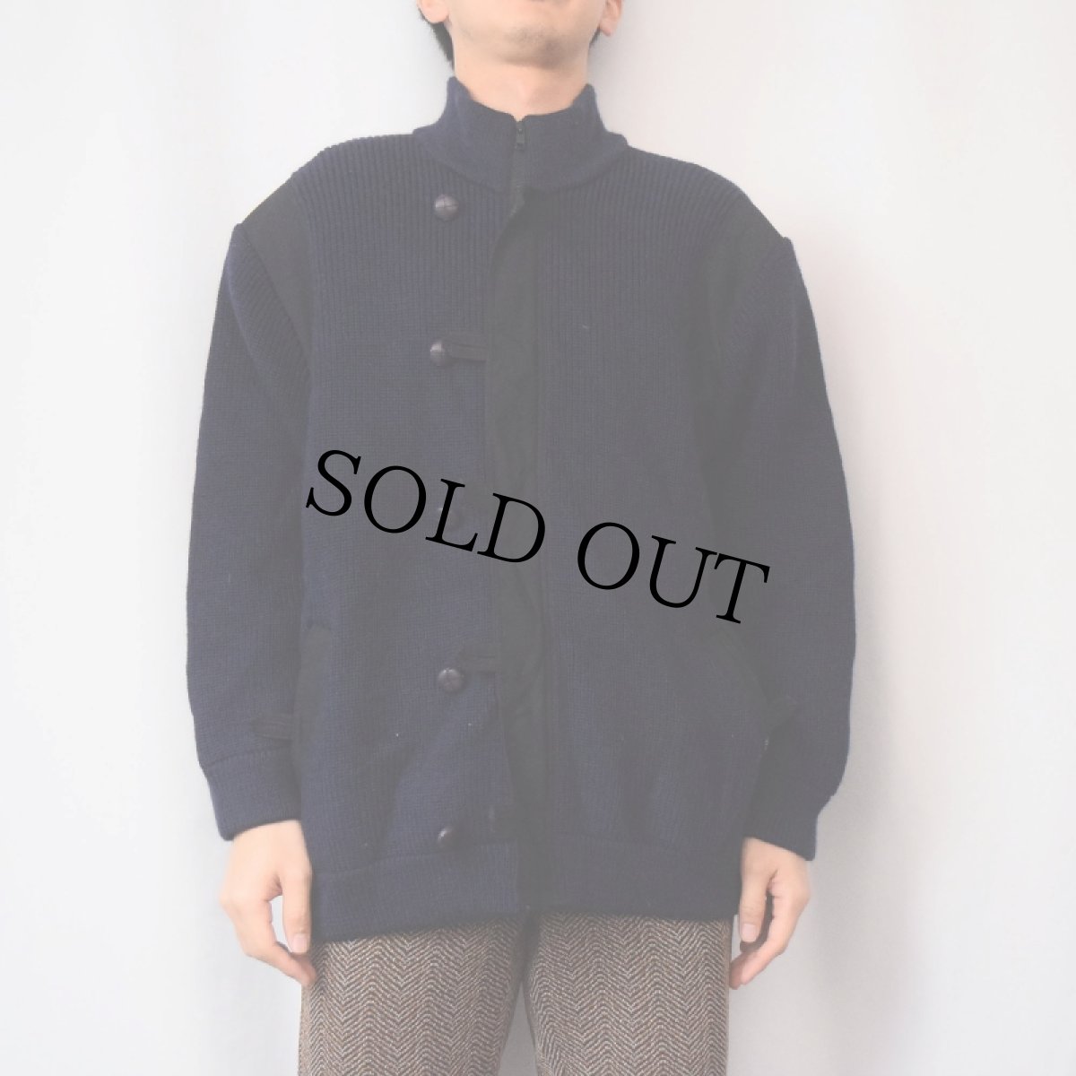 画像2: VAL de SAIRE FRANCE製 ウールニットジャケット NAVY SIZE5 (2)